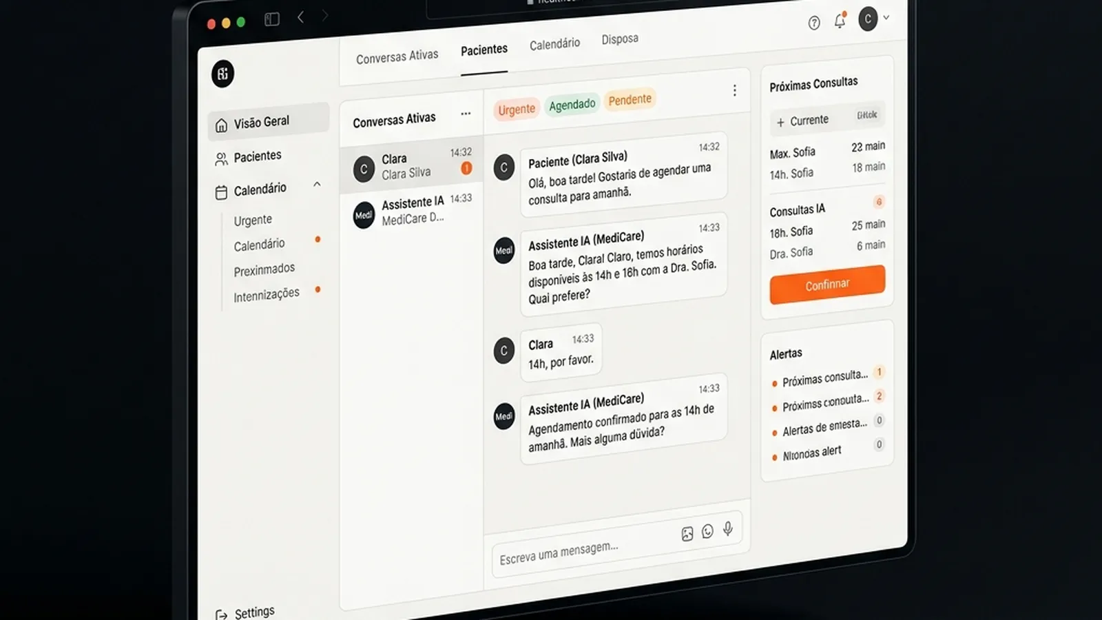 Painel do agente de IA da NooviCrew respondendo clientes no WhatsApp